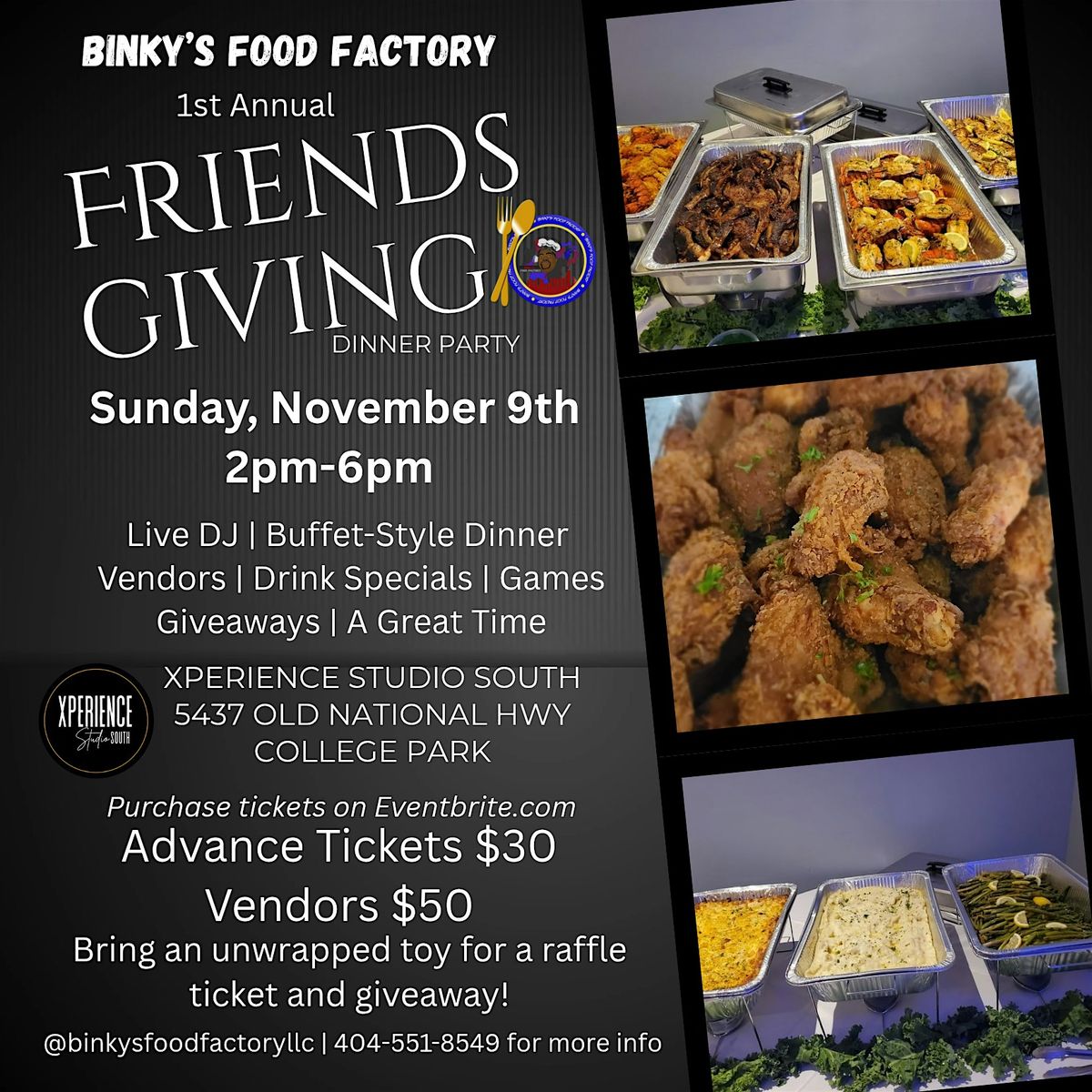 Binky\u2019s Food Factory 1st Annual Friendsgiving Dinner Party 2025
