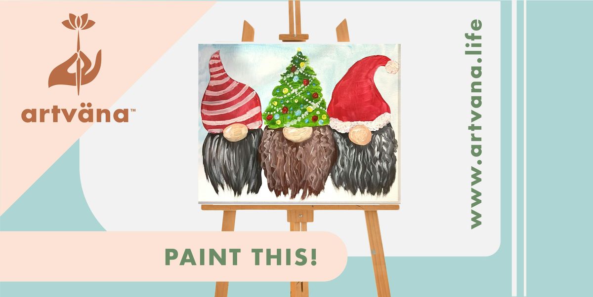 Artvana Holiday Sip & Paint art class at Ocean5 in Gig Harbor December 2025