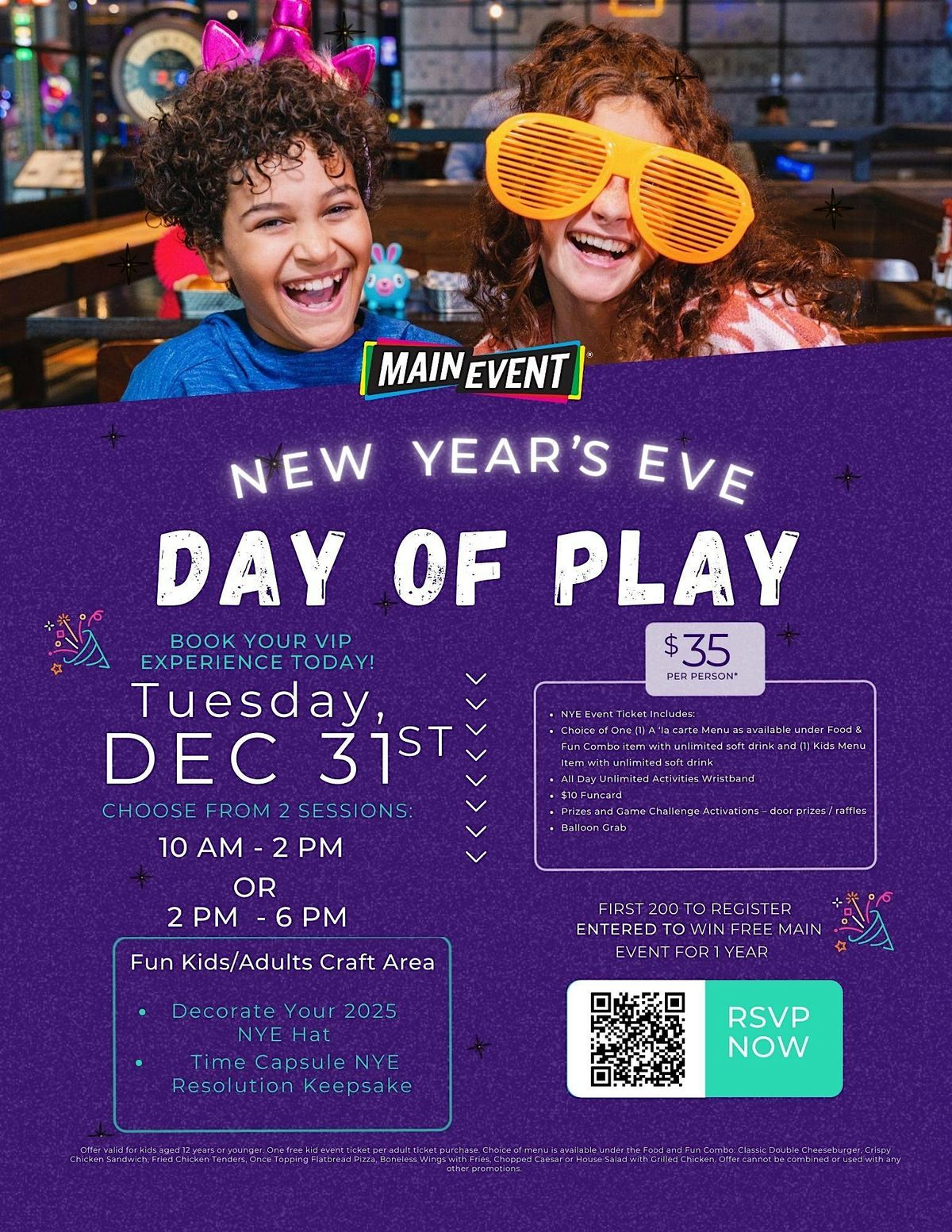 TEMPLATE Main Event (Center Name): New Year's Eve Celebration