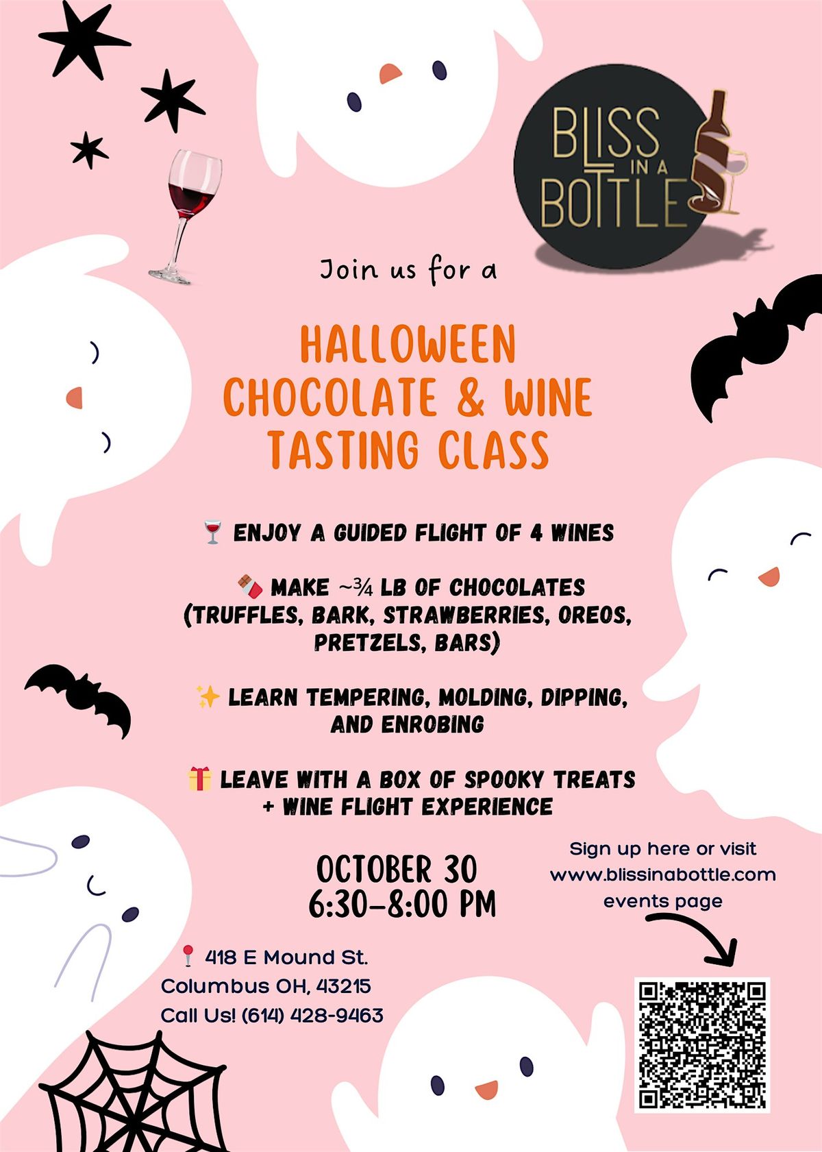 Halloween Chocolate & Wine Tasting Class