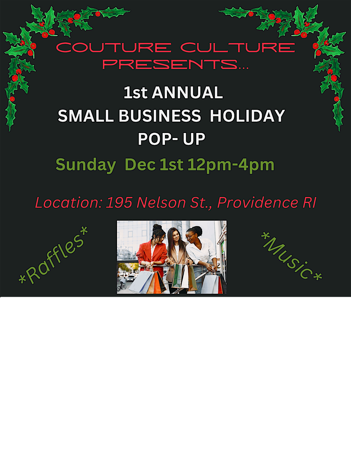 * Couture Culture 1st Annual Small Business Holiday Pop-Up *