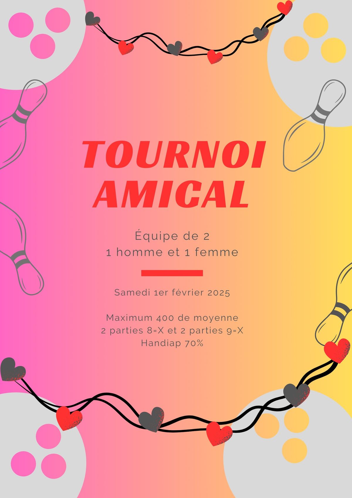 Tournoi amical 1 homme +1 femme