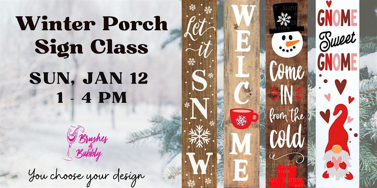 Winter Wood Porch Sign Class