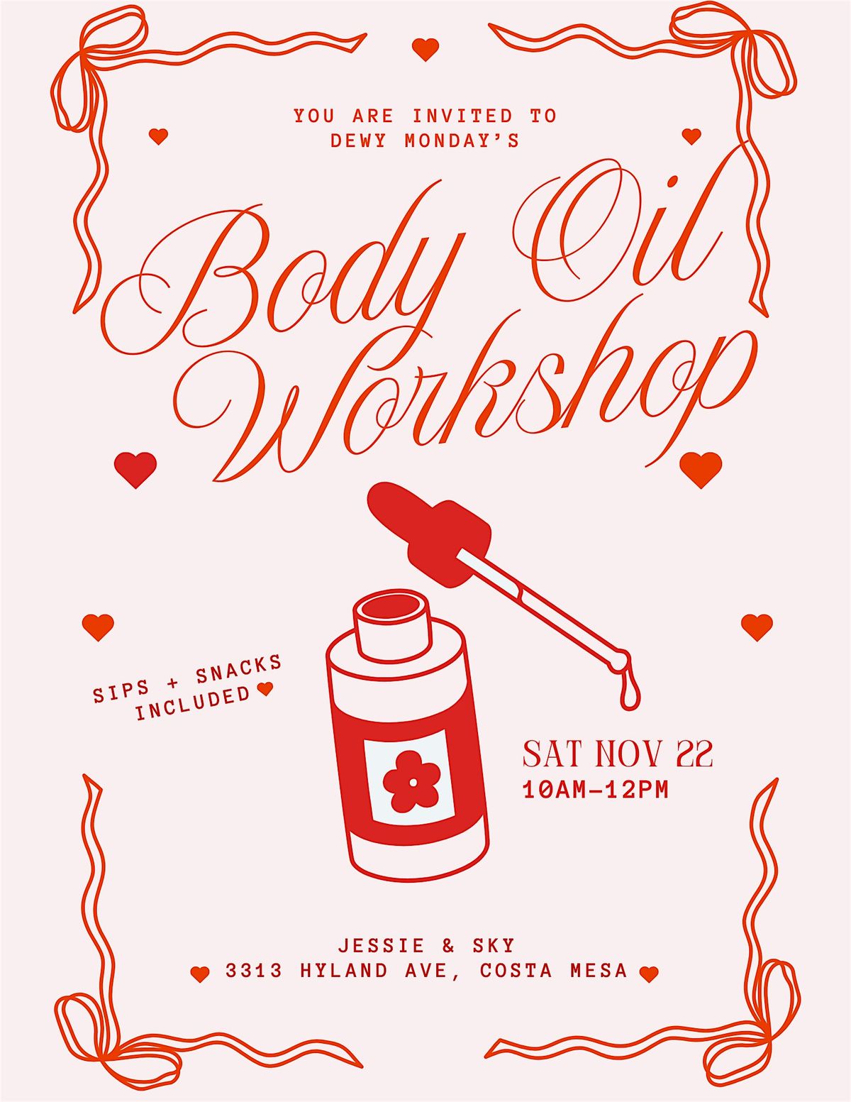 Dewy Monday's Body Oil Workshop - Jessie and Sky