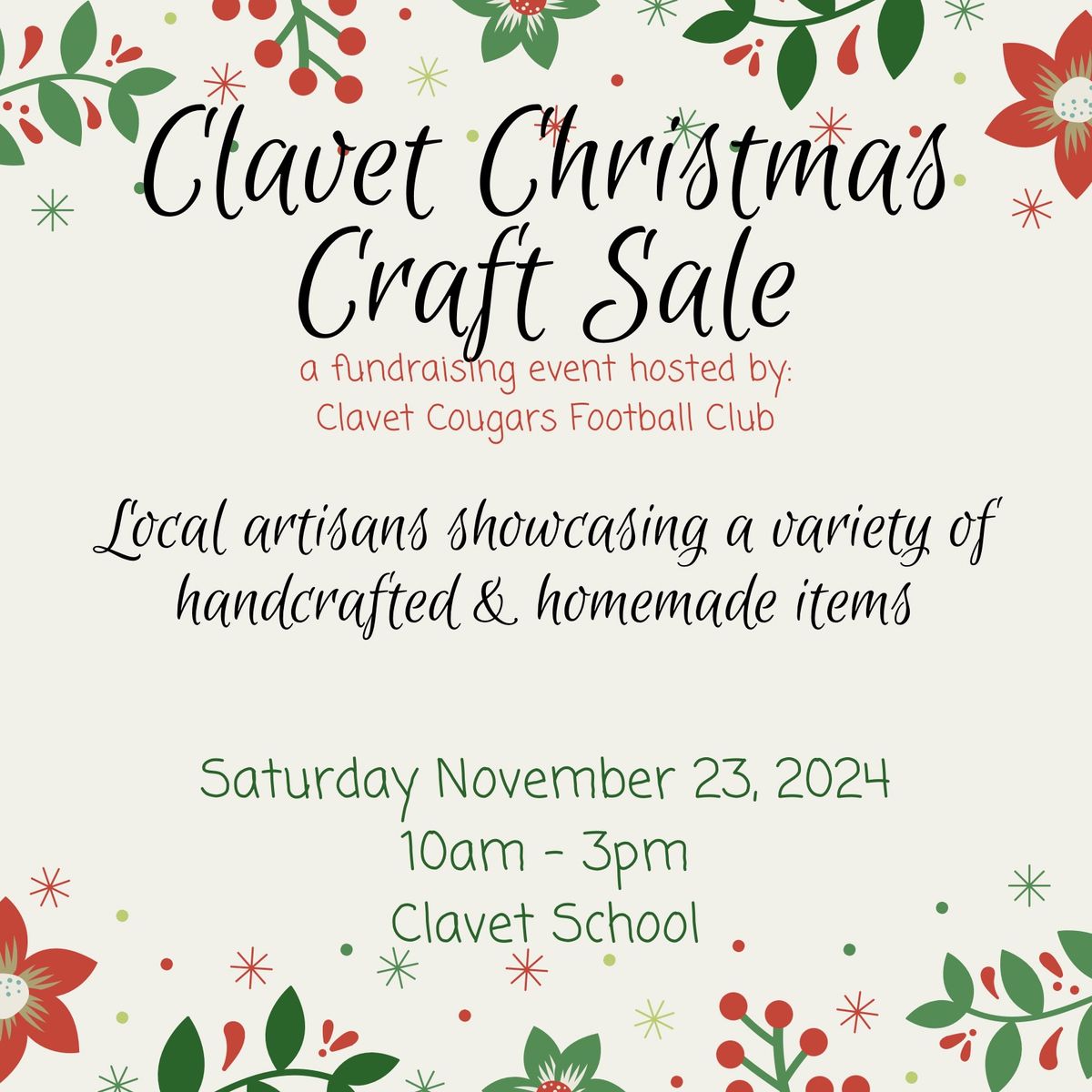 2024 Clavet Christmas Craft Sale