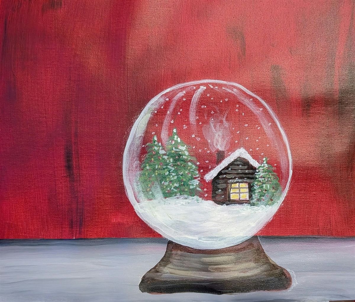 PAINT & SIP - Cozy Cabin Snow Globe
