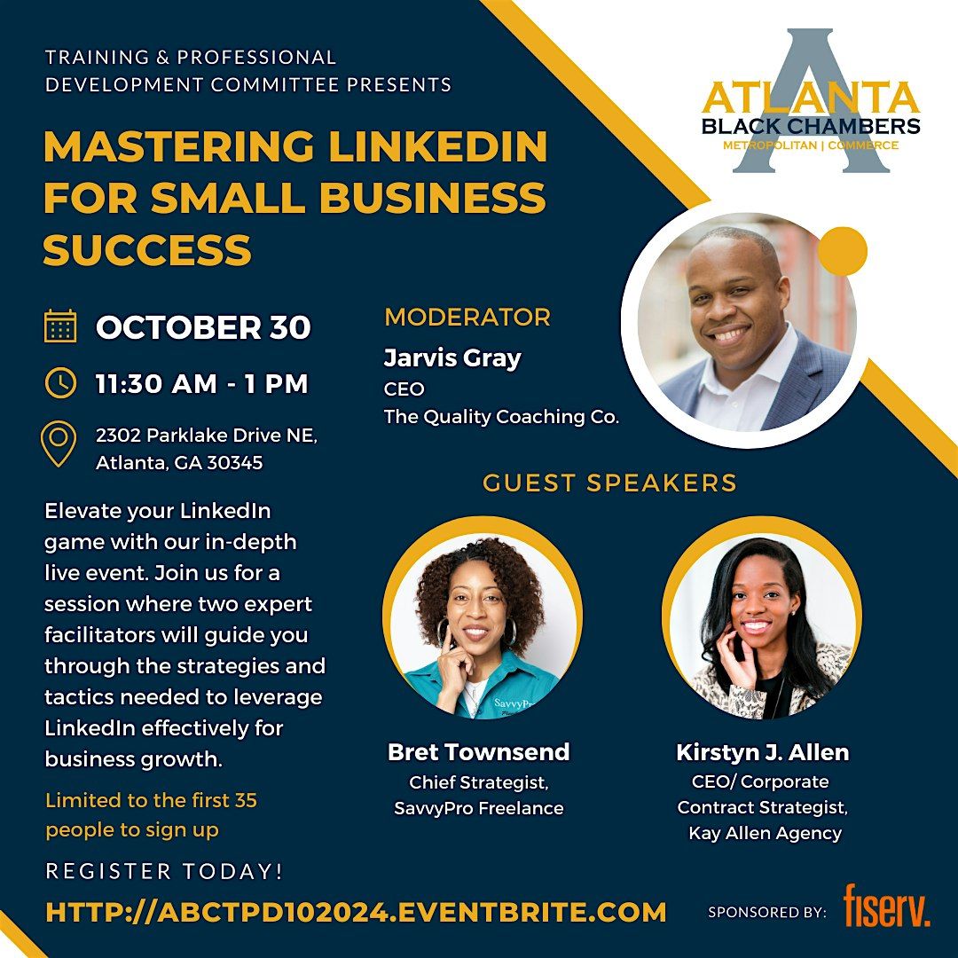 Mastering LinkedIn For Small Business. In Person Session!