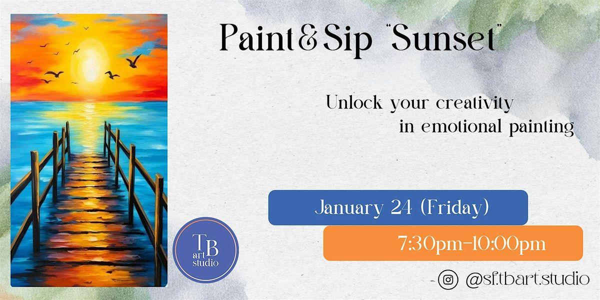 Paint&Sip \u201cSunset\u201d Acrylic painting workshop class