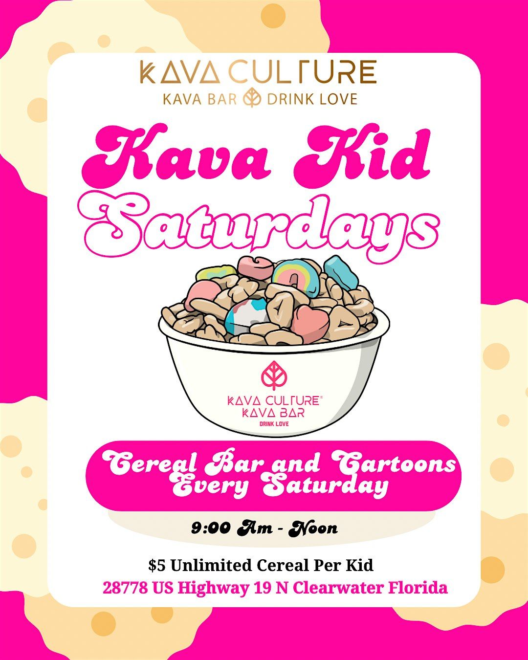 Kava Kid Saturdays With Unlimited Cereal Bar