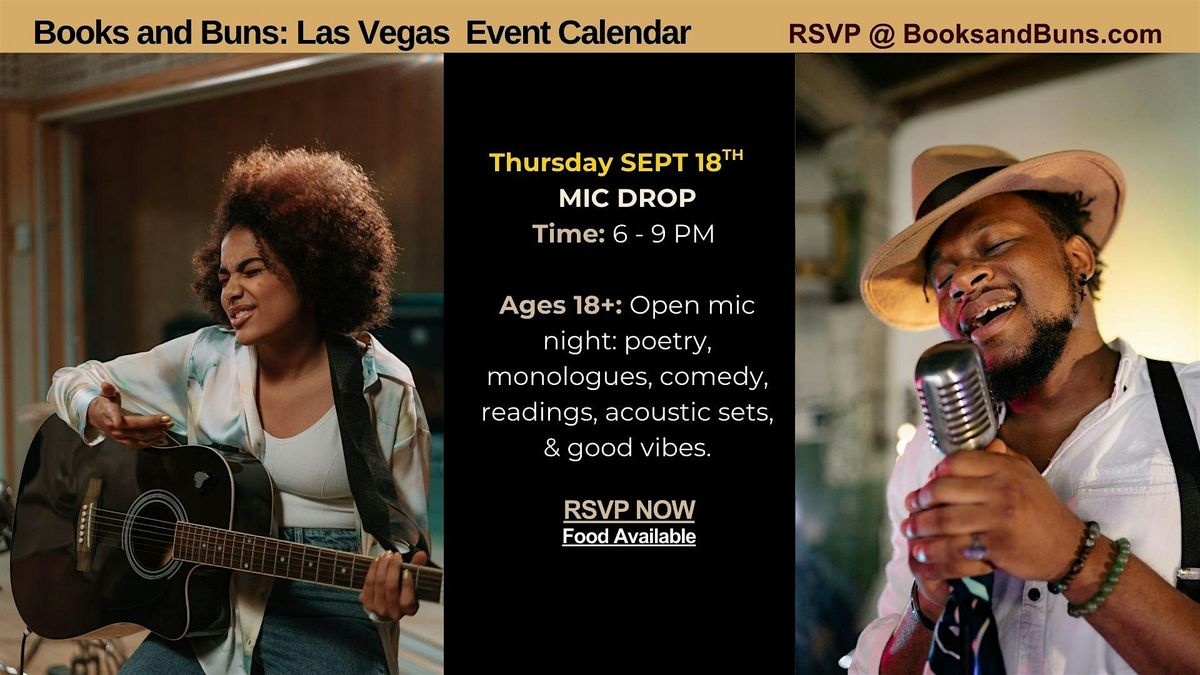 3rd Thursday MIC DROP: Open Mic Night at Books and Buns: A Black Arts Hub