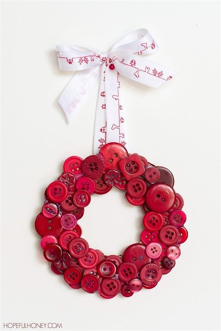 Christmas Button Wreaths