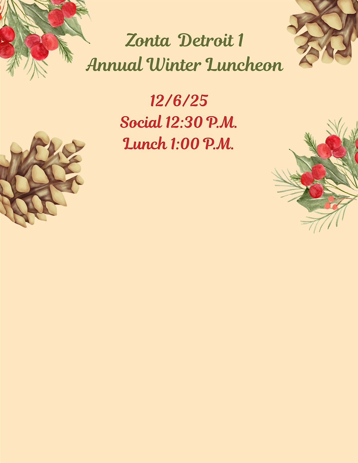 Zonta Detroit 1 Annual Winter Luncheon