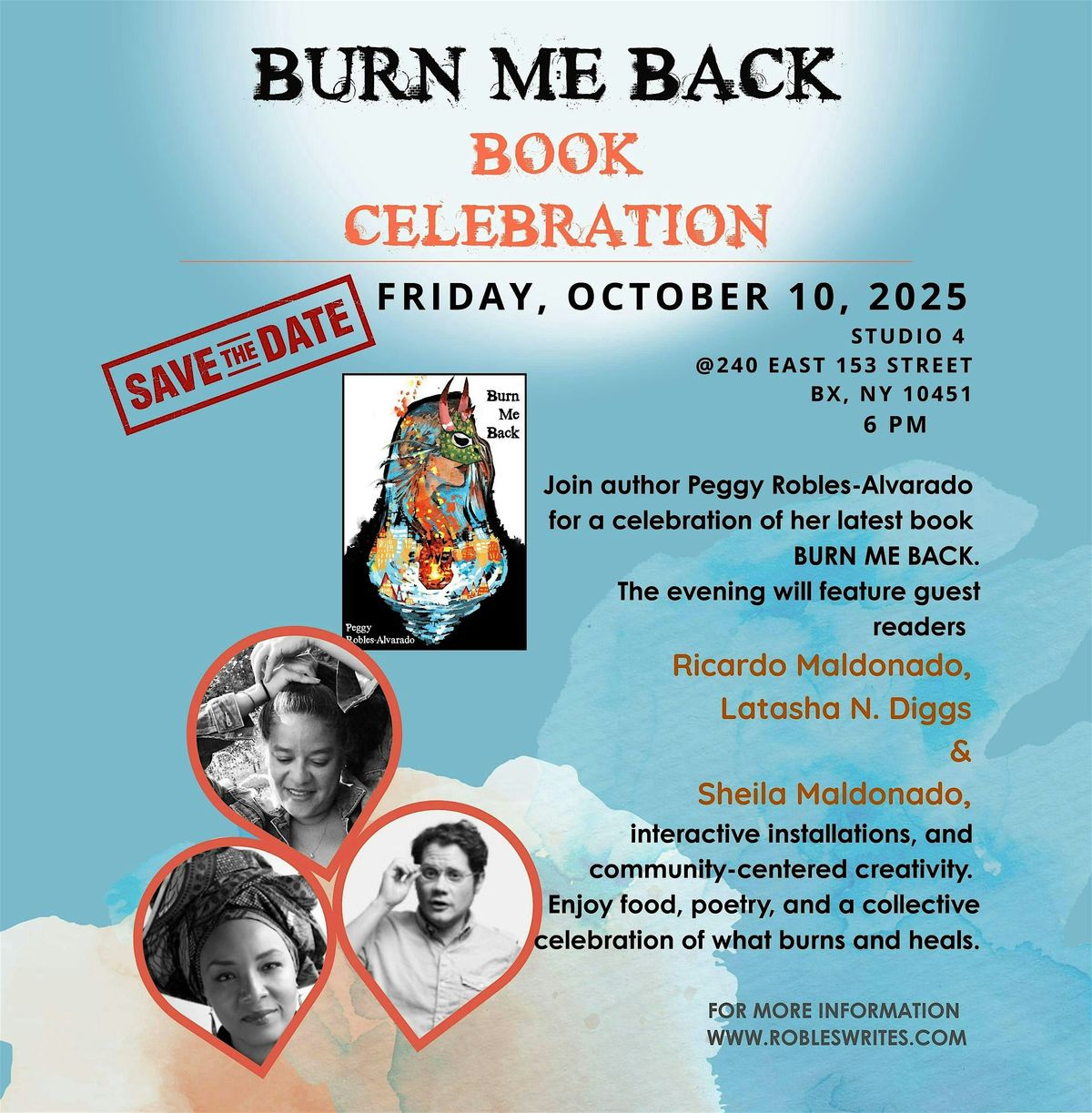 BURN ME BACK Book Celebration With Peggy Robles-Alvarado
