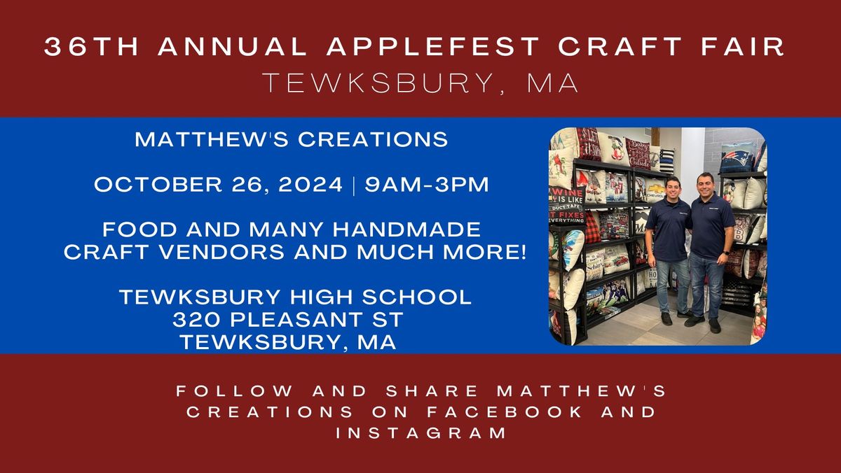 Tewksbury High School Applefest Craft Fair - Tewksbury, MA