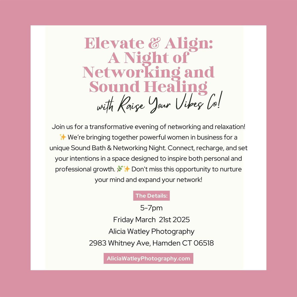 Elevate & Align: A Night of Networking and Sound Healing