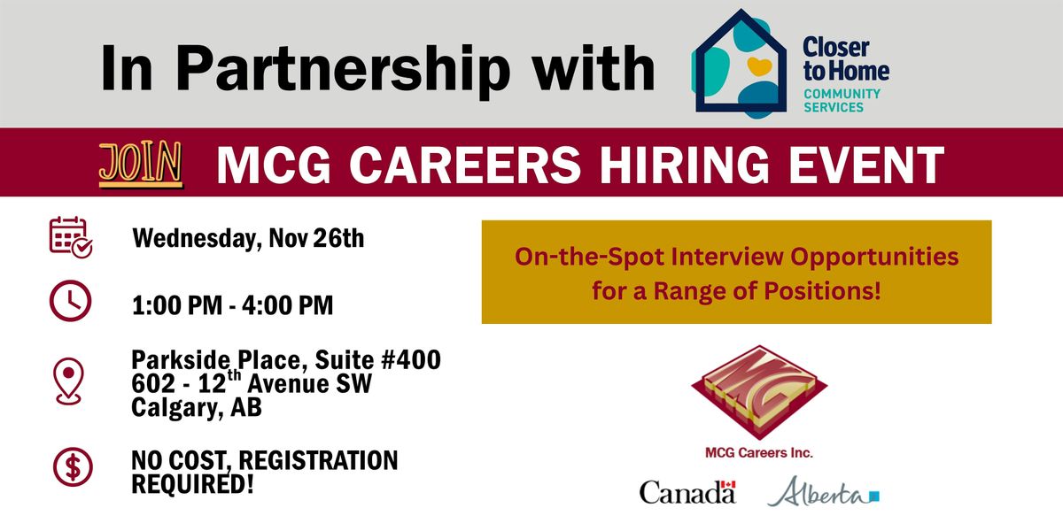 Closer to Home Hiring Event