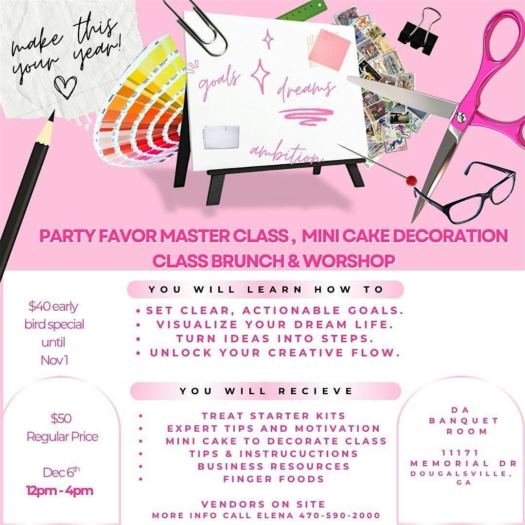 Party Favor Master Class, Mini Cake Decoration, Class, Brunch, & Workshop