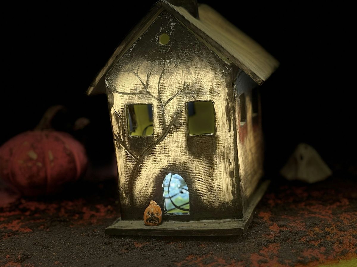 Halloween Hand Building Class - Learn How to Make Haunted House Luminaries
