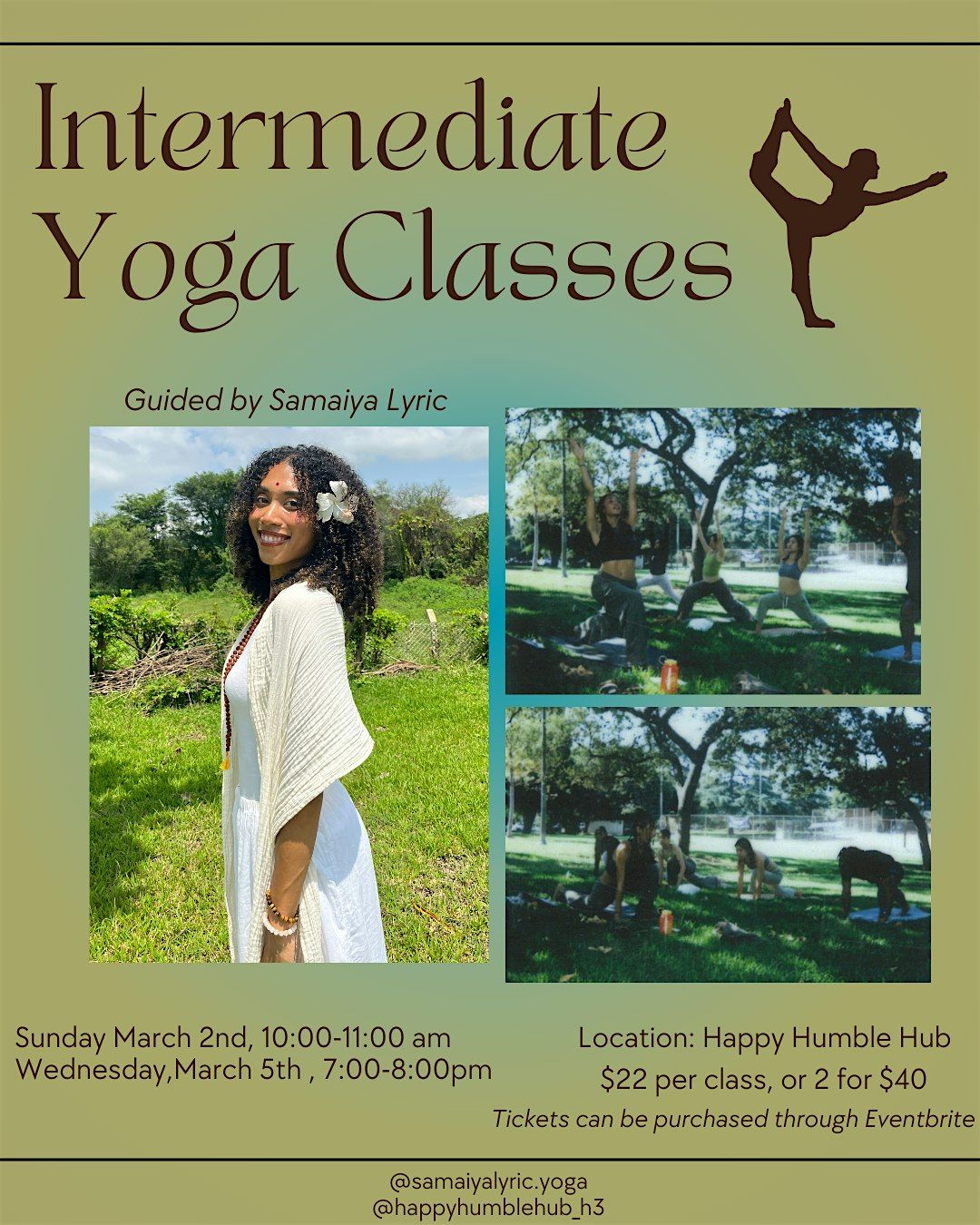 Intermediate Yoga Classes @ Happy Humble Hub