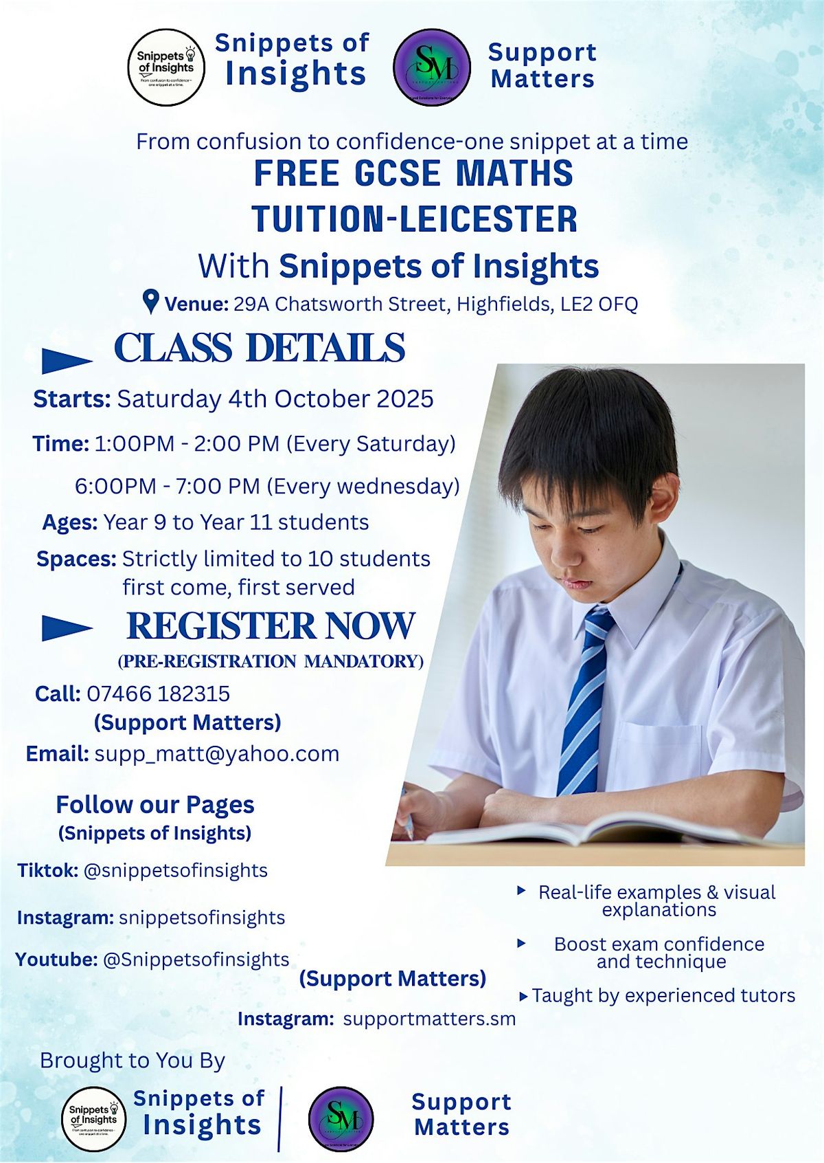 FREE GCSE Maths Tuition for the local community