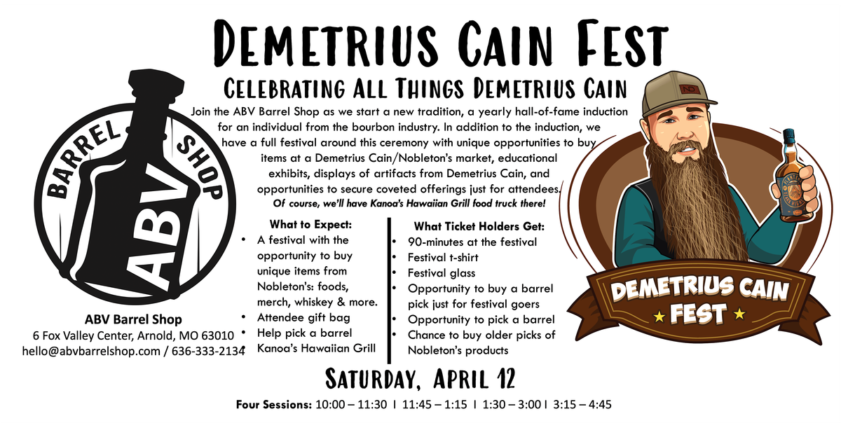 ABV Barrel Shop Demetrius Cain Fest - Festival  I  Food Truck  I  Gift Bag