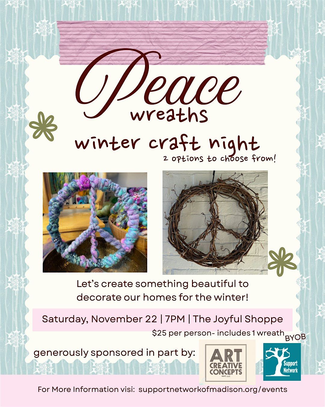 Peace Wreath-Winter Craft Night