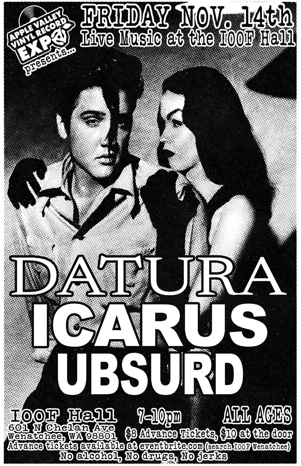 Live Music (all ages) featuring: Datura, Icarus and UBSURD