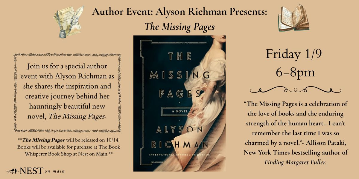 Author Event: Alyson Richman presents The Missing Pages