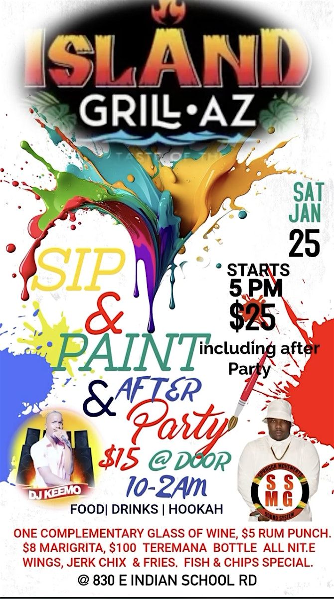 Island Grill AZ : Sip & Paint and After Party