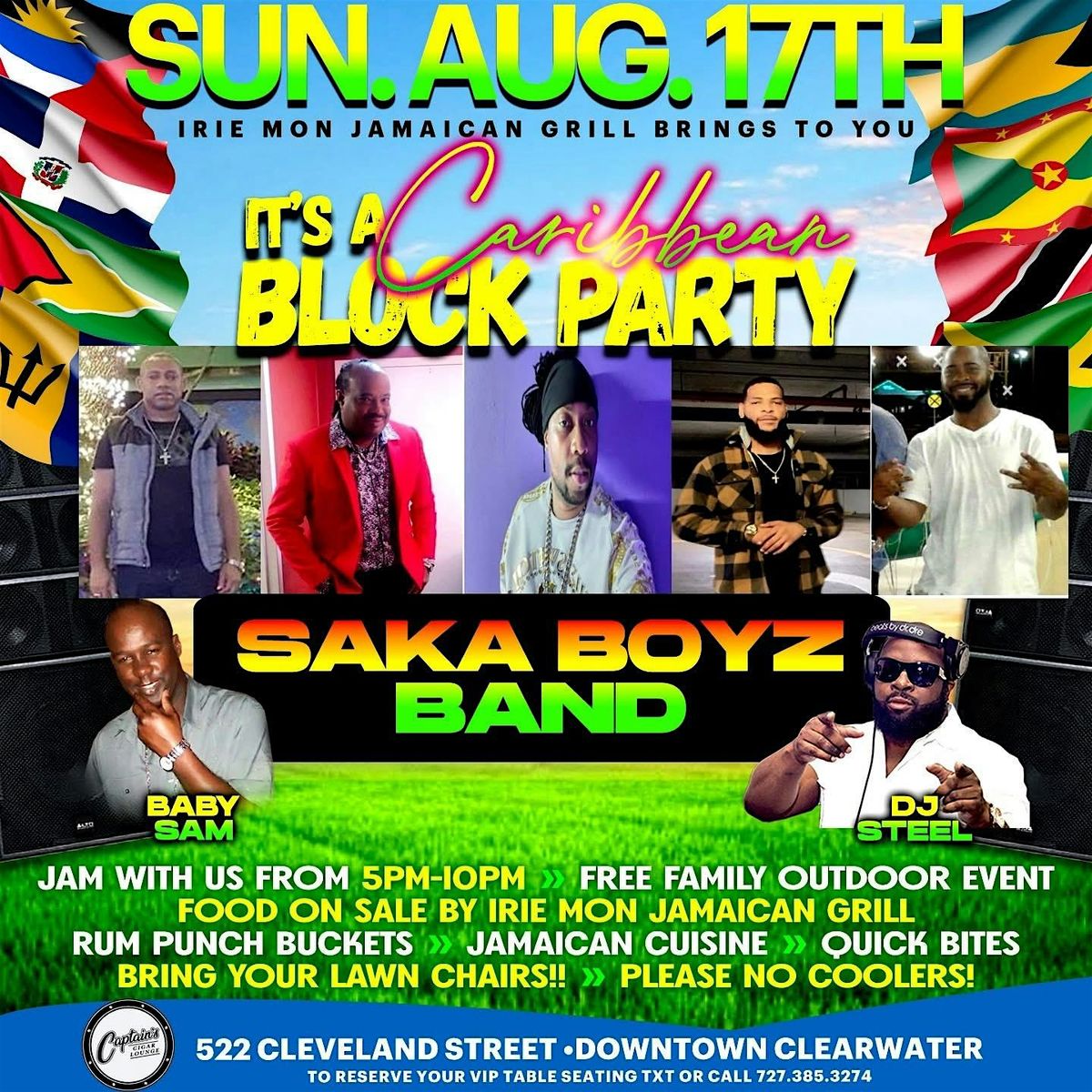 It's A Caribbean Block Party!  Live Music By Saka Boyz Band