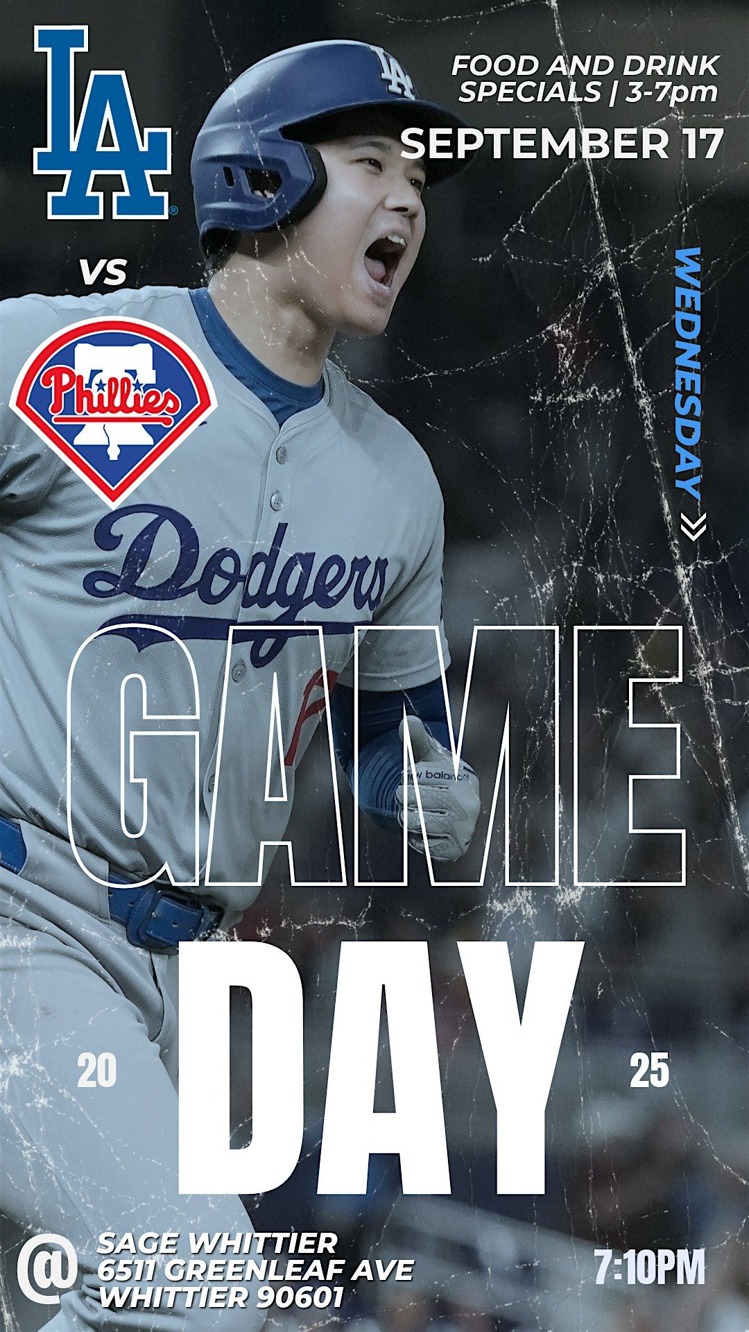LA Dodgers Watch Party vs Phillies at Sage Whittier!