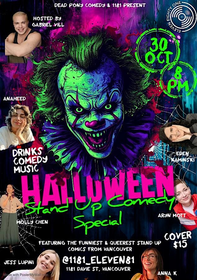 HALLOWEEN STAND UP COMEDY SPECIAL AT 1181
