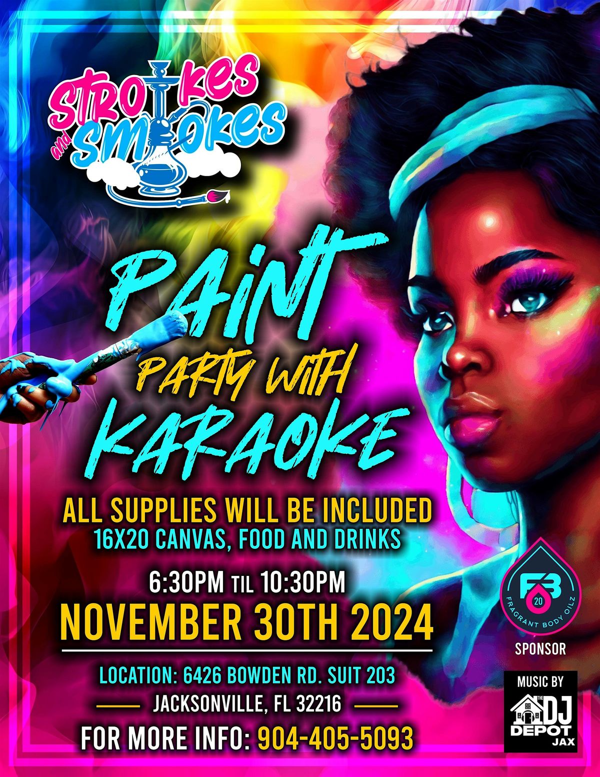 Strokes N Smokes Live Paint Party with karaoke