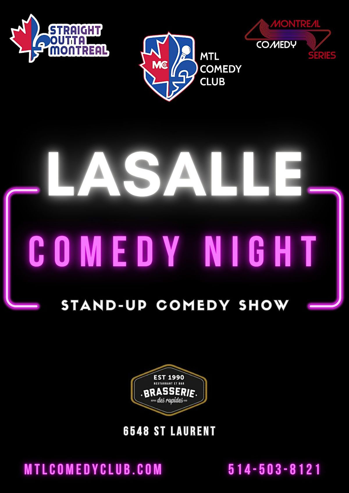 Comedy Night In Lasalle ( Stand_up Comedy ) MTLCOMEDYCLUB.COM