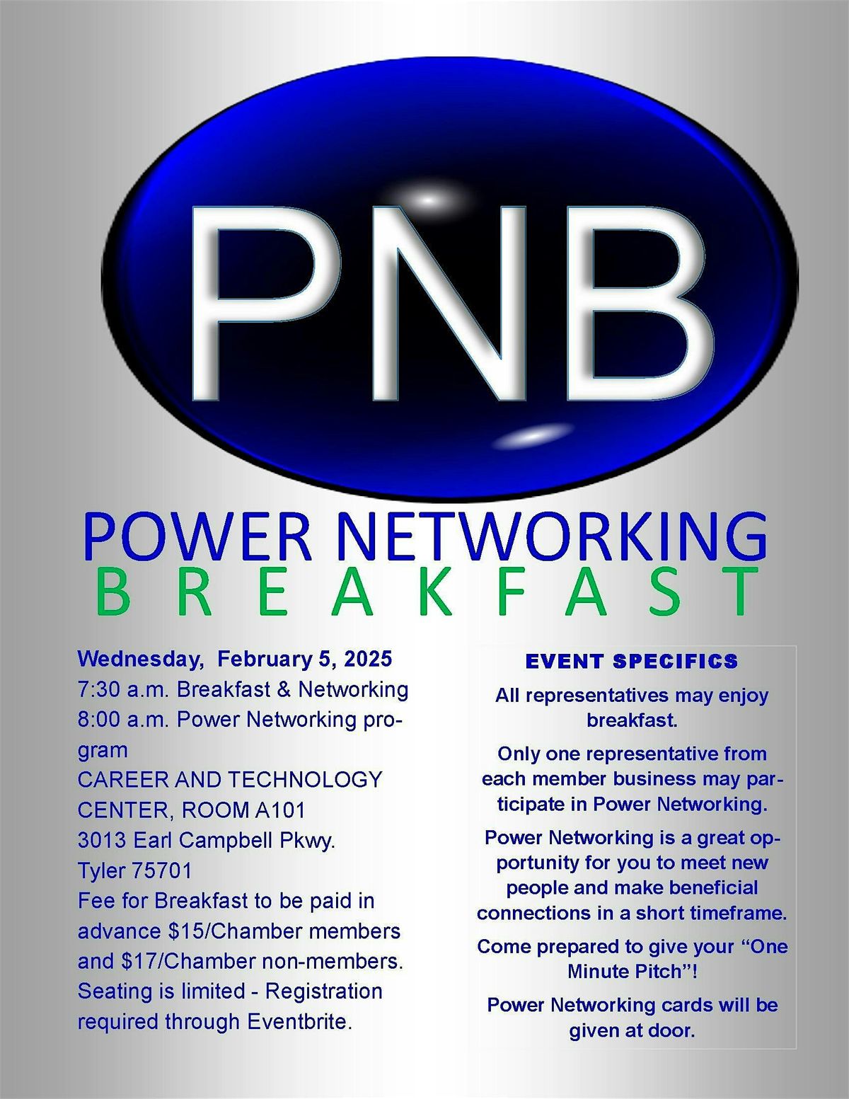 Power Networking Breakfast - Wednesday, February 5, 2025