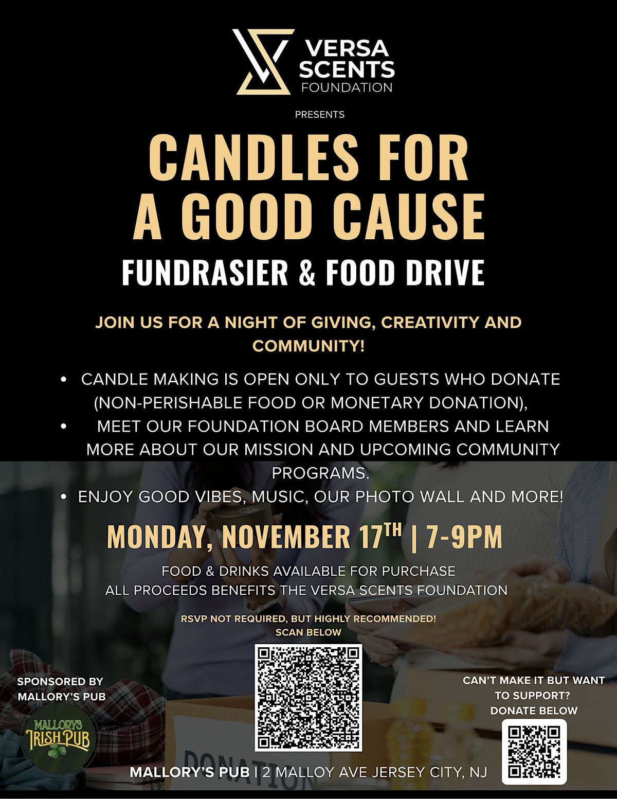 Candles for a Good Cause: Versa Scents Foundation Fundraiser & Food Drive