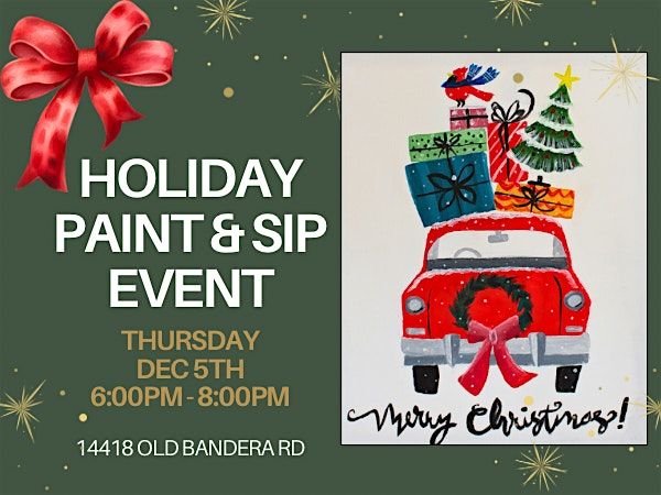 Dec 5th Paint & Sip Event in Old Town Helotes