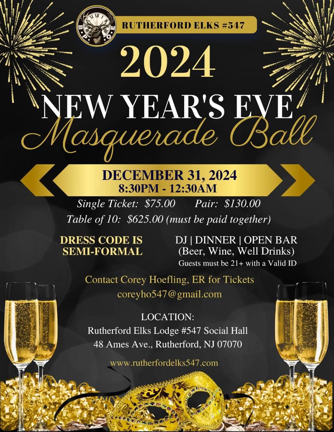 New Year's Eve Masquerade Ball