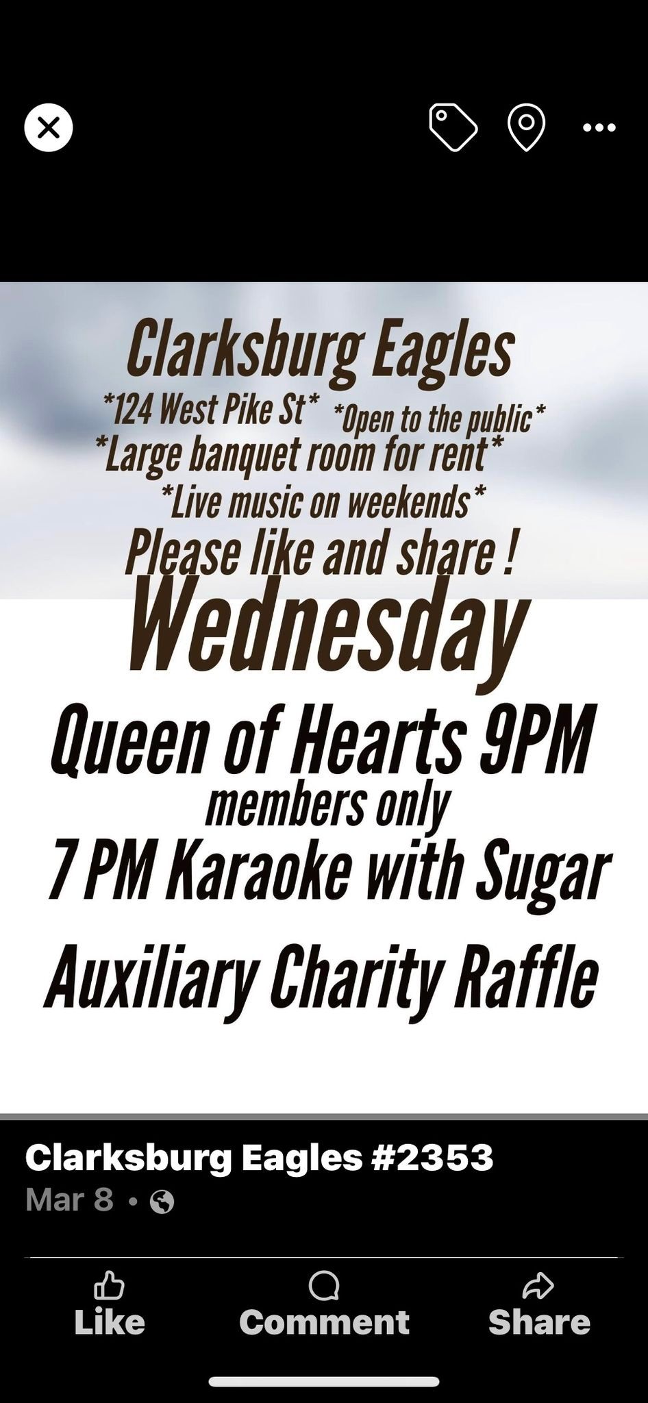 Queen of Hearts Karaoke and Auxiliary Charity Table