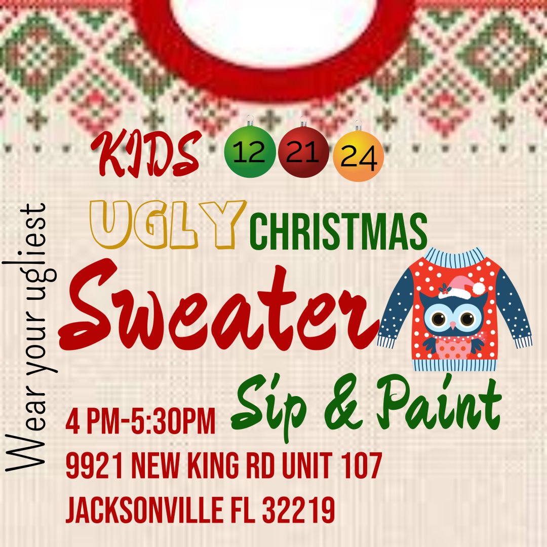 Kids Ugly Sweater Sip & Paint