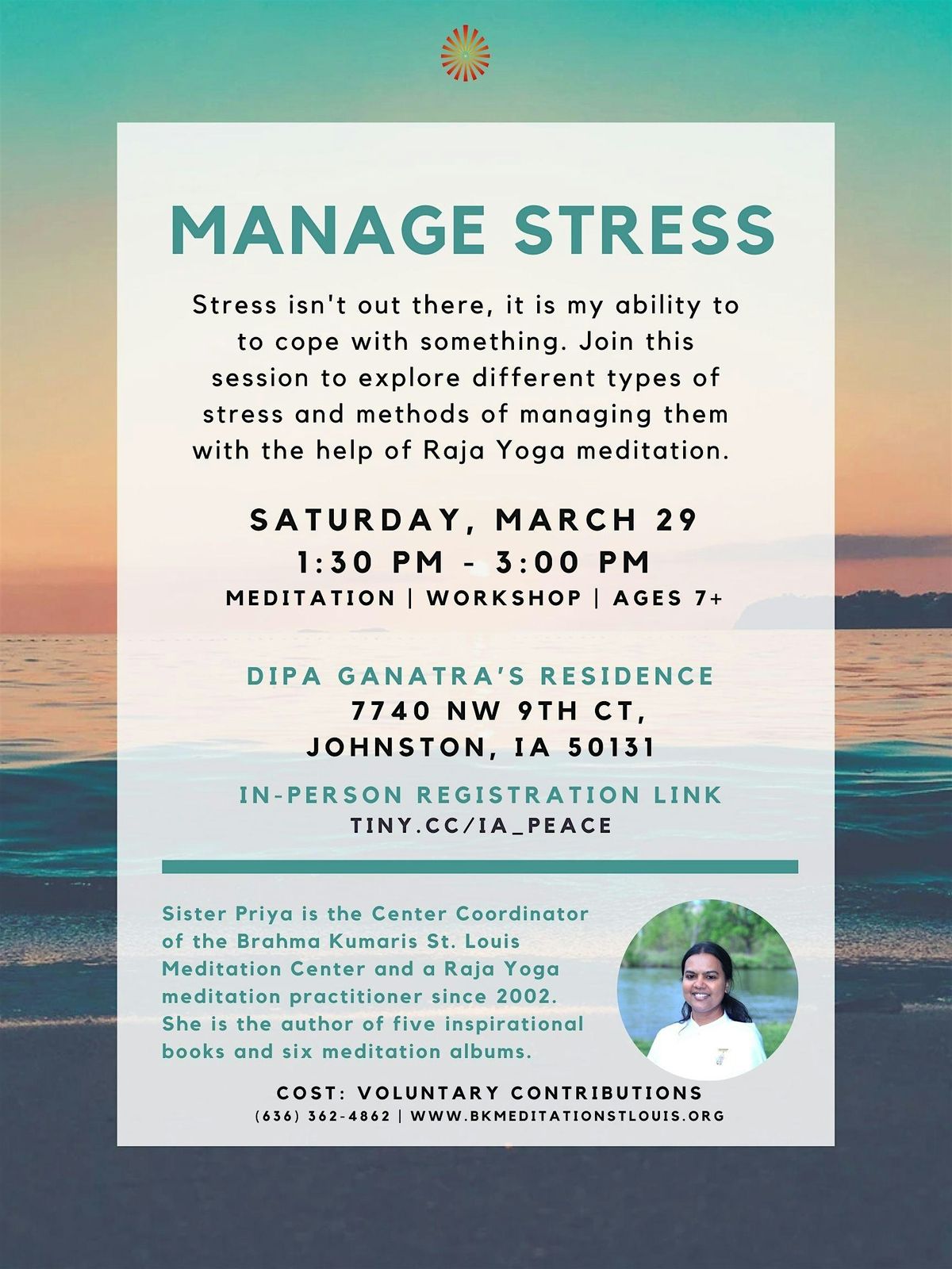 Johnston, IA - Manage Stress Workshop + Meditation