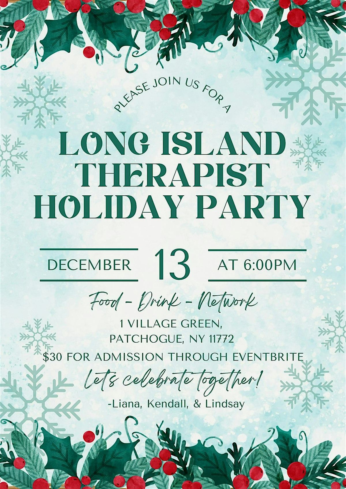 Long Island Therapist  Holiday Party