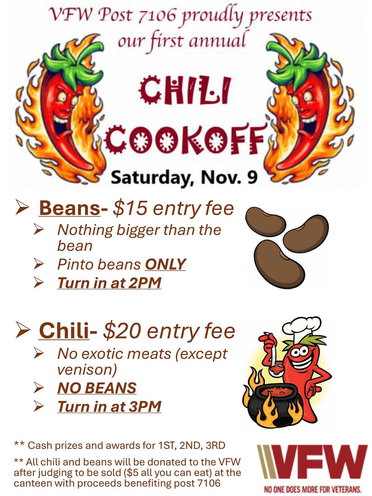 VFW Post 7106 First Annual Inaugural Chili Cook-Off