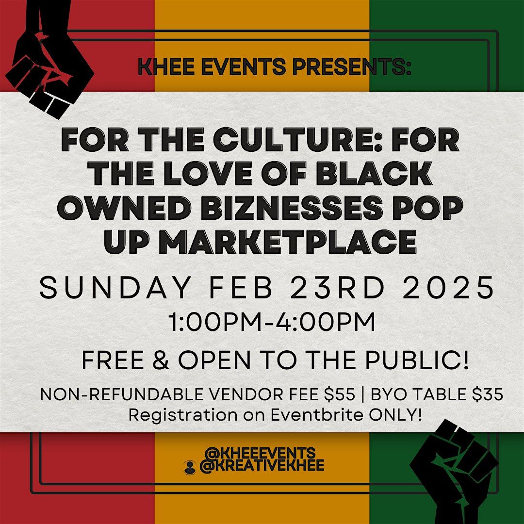 For the Love of Black Owned Businesses Pop Up Market