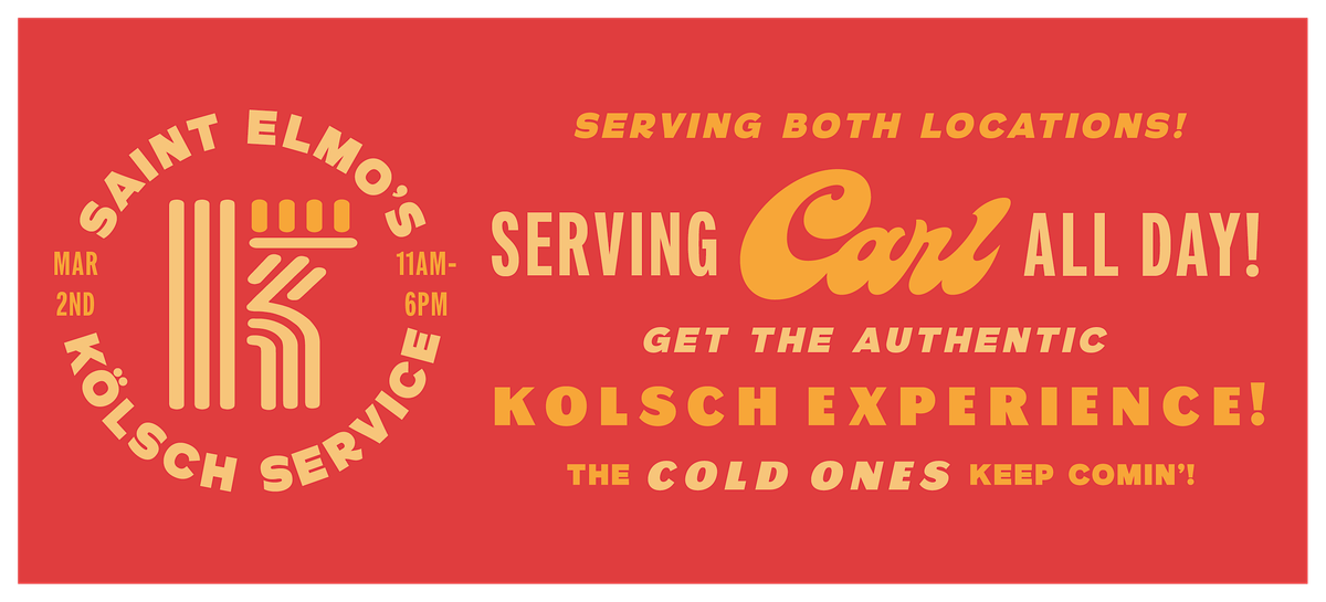 Kolsch Service at St. Elmo Brewing