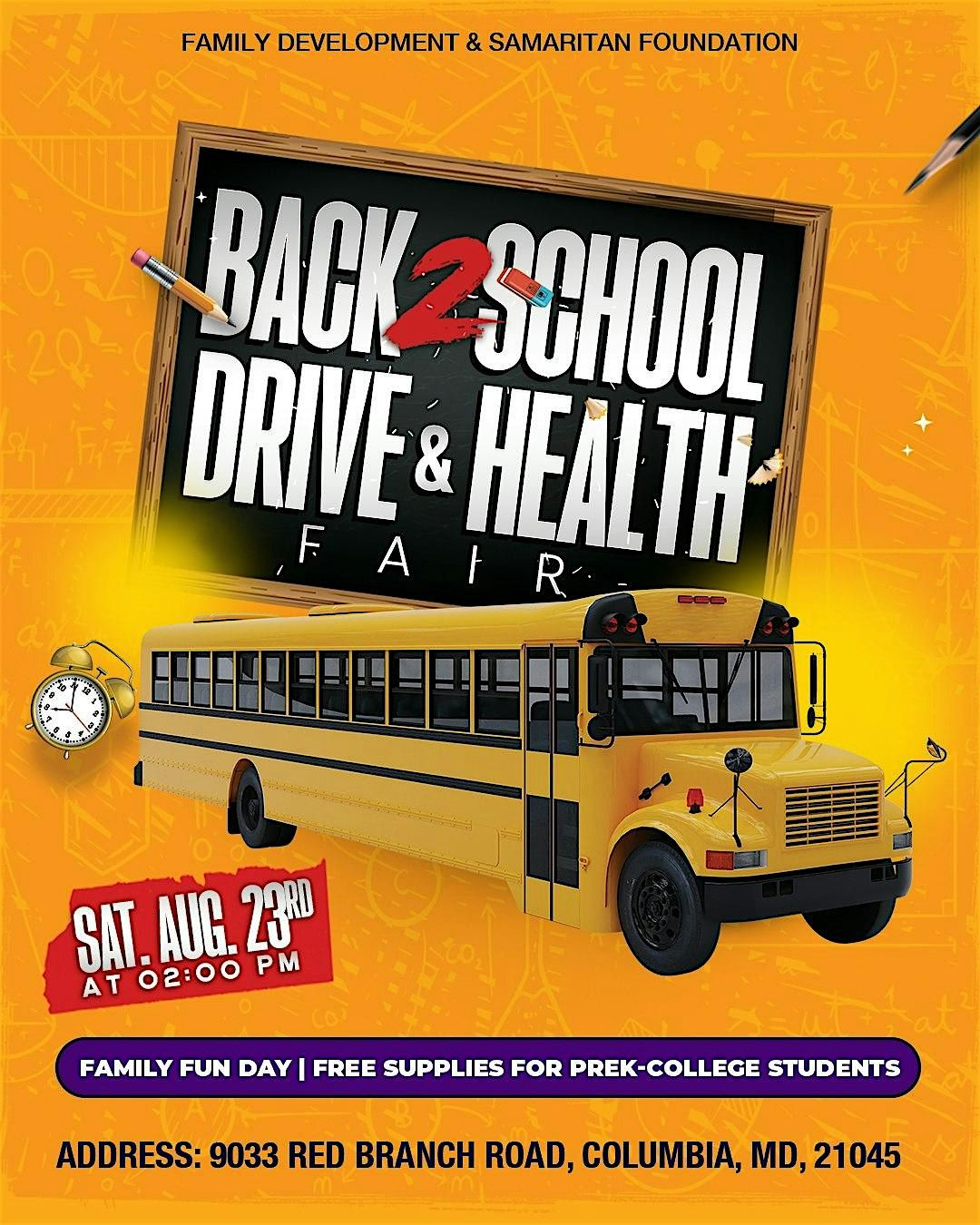 Back to School Drive & Health Fair | Family Fun Day