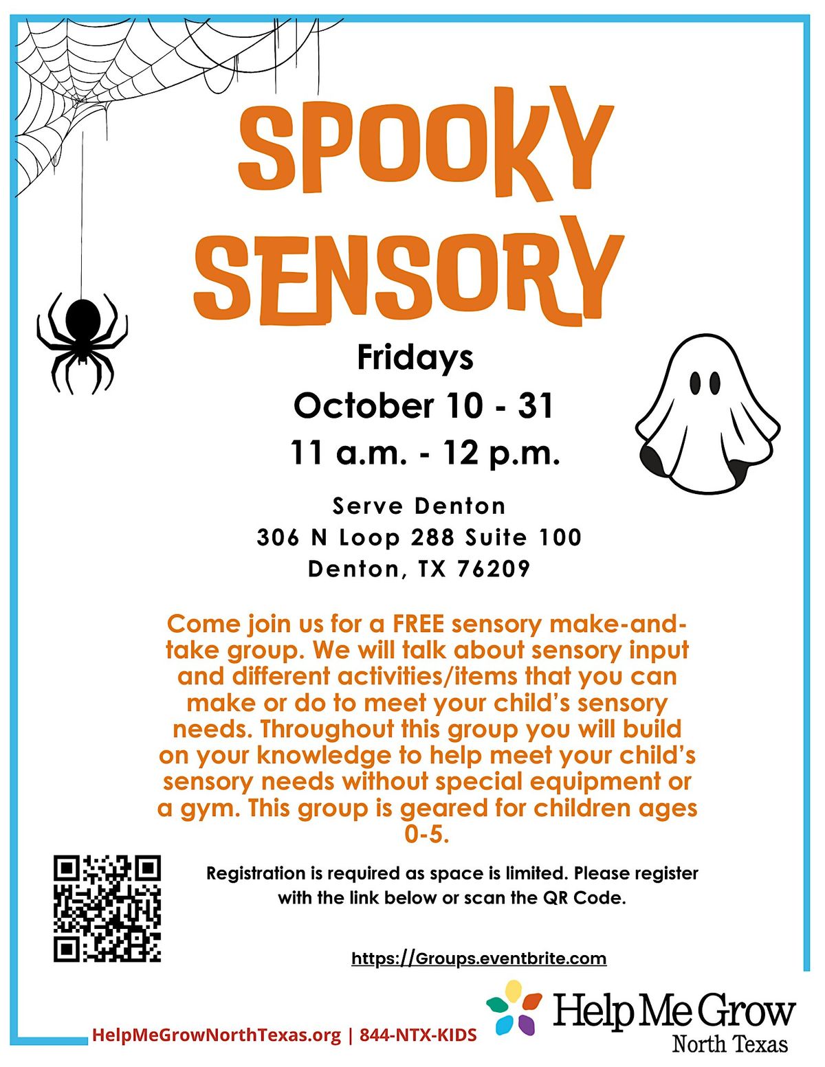 Face to Face Spooky Sensory Group (Bilingual) - Serve Denton