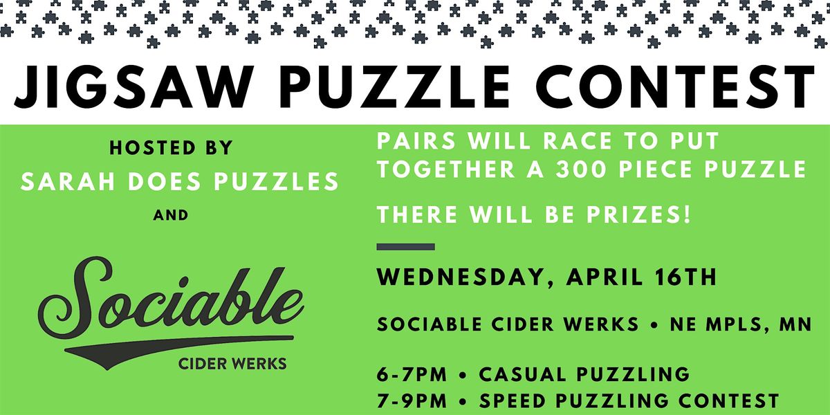 Pairs Jigsaw Puzzle Contest at Sociable Cider - April 2025