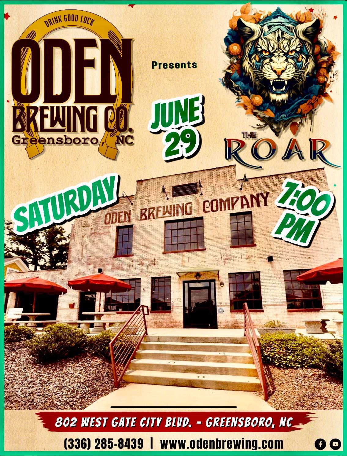 The ROAR at Oden Brewing 6\/29 7PM