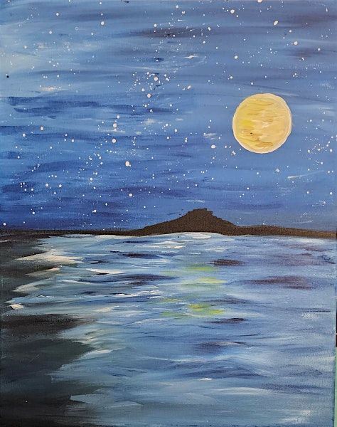 New Venue! Debut class "Full Moon in Paradise"  paint and sip event
